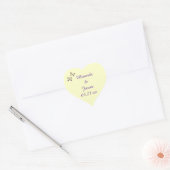 Purple Yellow Butterflies Save the Date Wedding Heart Sticker (Envelope)