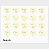 Purple Yellow Butterflies Save the Date Wedding Heart Sticker (Sheet)