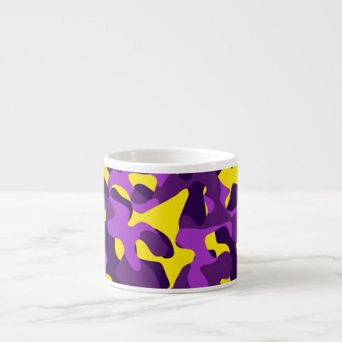 Purple Yellow Camouflage Print Pattern Espresso Cup