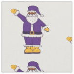 purple yellow christmas black santa claus fabric