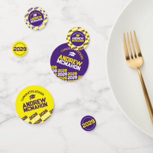 Purple Yellow Class of ANY YEAR Personalized Party Confetti
