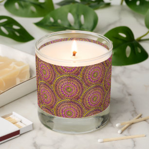 Purple Yellow Color Hand Drawn Mandala Scented Candle