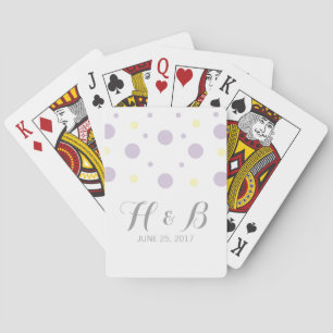 Purple Yellow Confetti Wedding Playing Cards