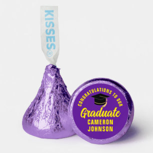 Purple Yellow Custom Graduation Party Hershey®'s Kisses®