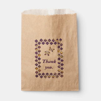 Purple Yellow Diamonds and Butterflies Favor Bags