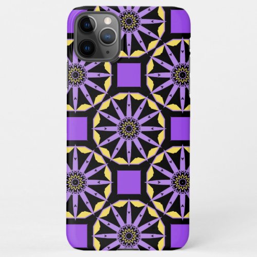 Purple  Yellow Elegant Trendy Geometric Pattern iPhone 11Pro Max Case