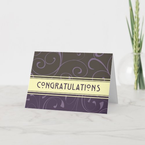 Purple Yellow Employee Anniversary Card