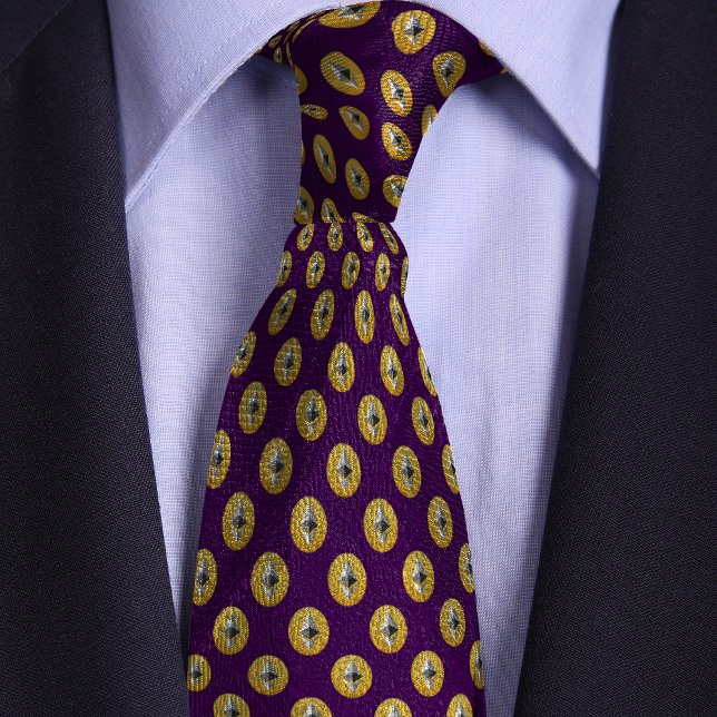 Purple & Yellow Ethereum Crypto Coin Neck Tie (Creator Uploaded)