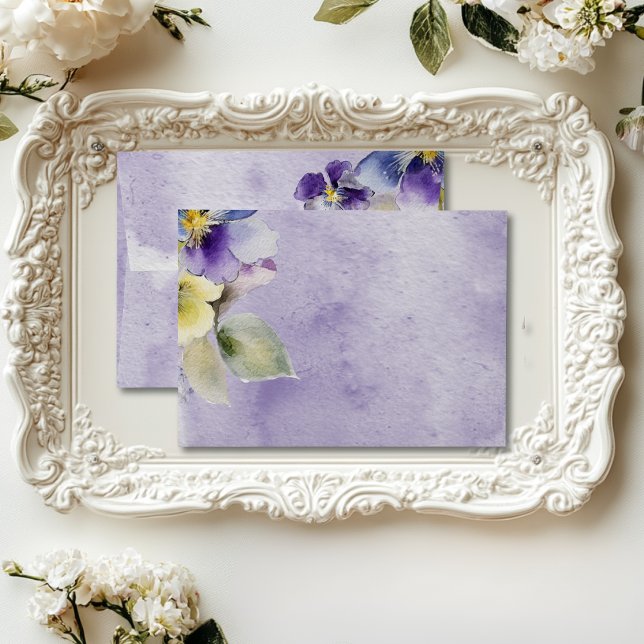 Purple & Yellow Floral Modern Wedding Envelope (Creator Uploaded)