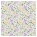 Purple Yellow Floral Pattern Flowers Fabric