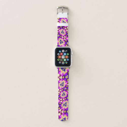 Purple Yellow Flower Pattern Apple Watch Band