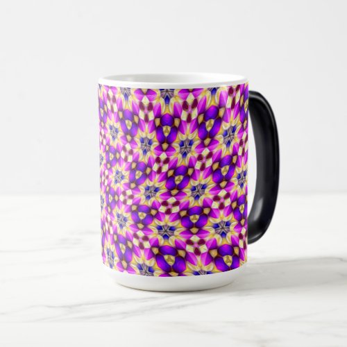 Purple Yellow Flower Pattern Magic Mug