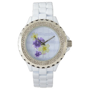 Purple & Yellow Flowers Sheet Music Watch