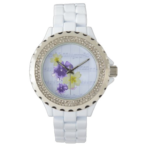 Purple  Yellow Flowers Sheet Music Watch