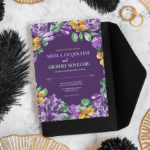 Purple Yellow Flowers Wedding Theme