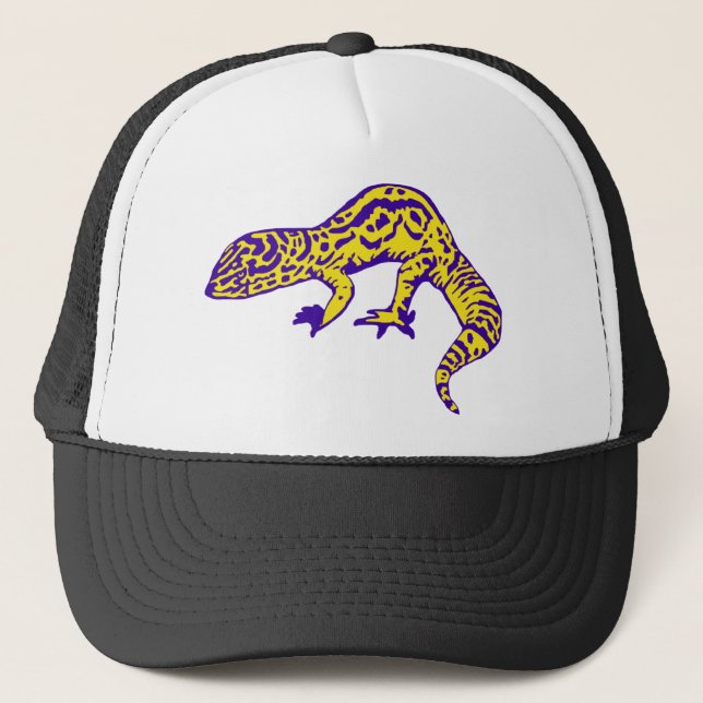 Purple & Yellow Gecko Trucker Hat (Front)