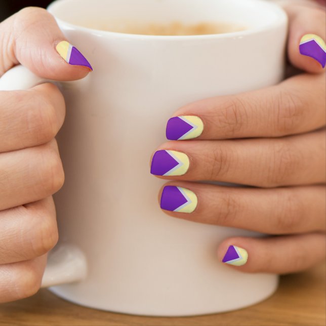 Purple Yellow Geometric Minx Nail Art (Insitu - Mug)