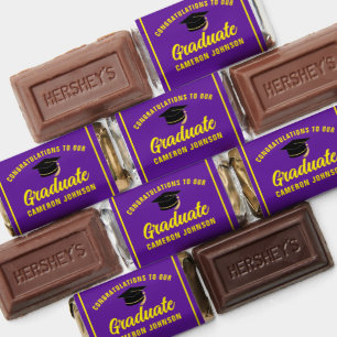Purple Yellow Graduate Custom Graduation Party Hershey's Miniatures