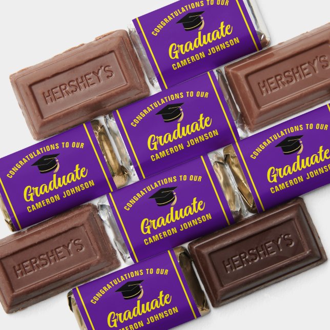 Purple Yellow Graduate Custom Graduation Party Hershey's Miniatures (Assorted)