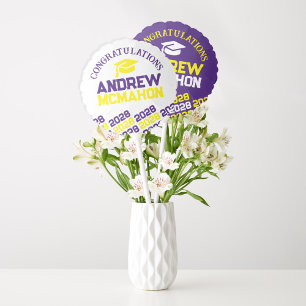 Purple & Yellow Graduation Centerpiece Balloon