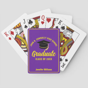 Purple Yellow Graduation Custom 2025 Graduate Poker Cards