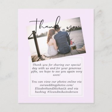 Purple Yellow Gray Color Budget Wedding Thank You