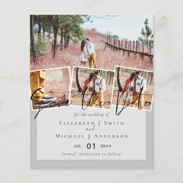 Purple Yellow Gray Color Trends Budget Wedding (Front)