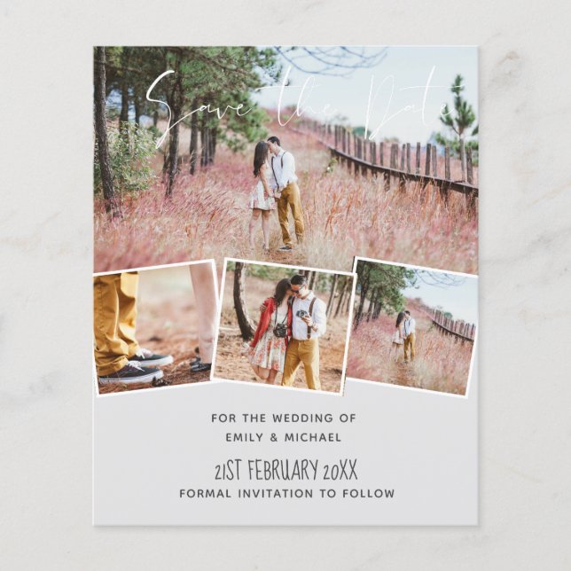 Purple Yellow Gray Color Trends Budget Wedding (Front)