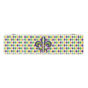 Purple yellow green Mardi Gras fleur de lis Beer Pong Table