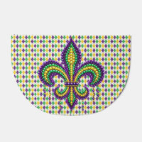Purple yellow green Mardi Gras fleur de lis