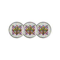 Purple yellow green Mardi Gras fleur de lis
