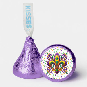 Purple yellow green Mardi Gras fleur de lis Hershey®'s Kisses®