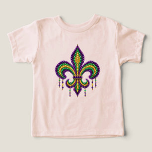 Purple yellow green Mardi Gras fleur de lis Toddler T-shirt