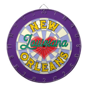 Purple Yellow Green NEW ORLEANS Editable Text Dart Board
