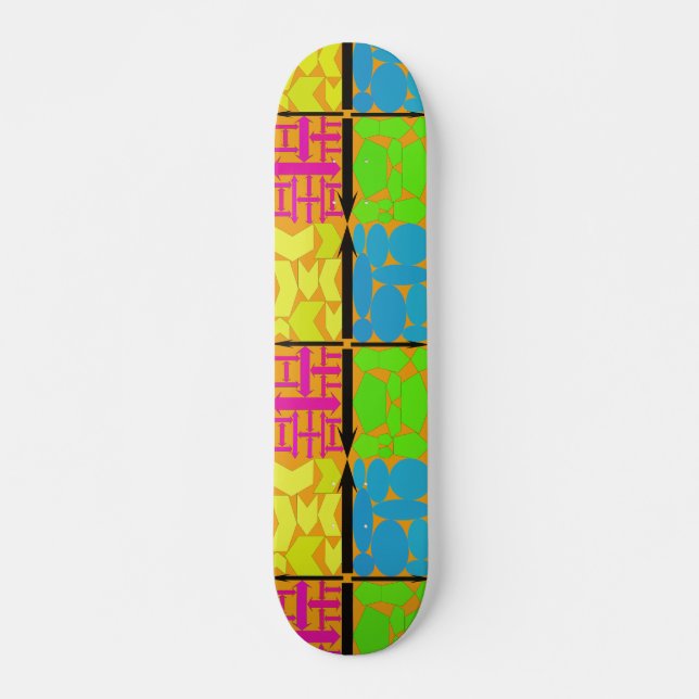 Purple,Yellow,Lite Blue,Lime Green,Orange Skateboard (Front)