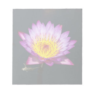 Purple & Yellow Lotus with Dragonfly Nymph Notepad