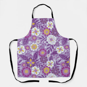 Purple, Yellow & Magenta Floral Apron