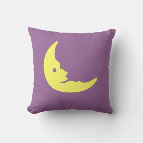 Purple  Yellow Man in the moon pillow
