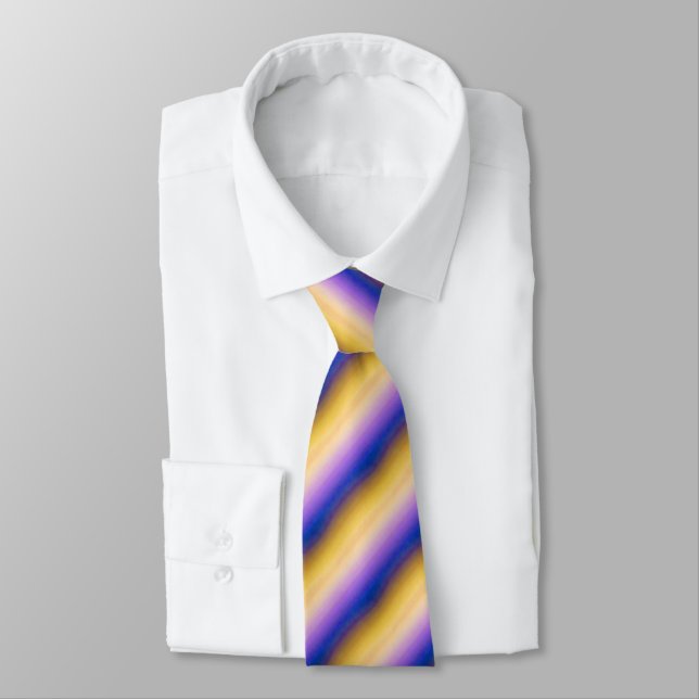 Purple Yellow Ombre Neck Tie (Tied)