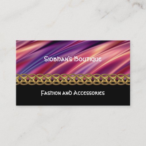 Purple yellow orange &amp; gold chain business card