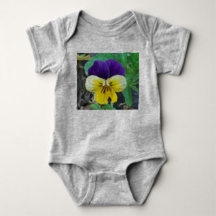 Purple & Yellow Pansy Baby Bodysuit