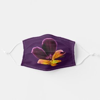 Purple Yellow Pansy Flower Cloth Face Mask