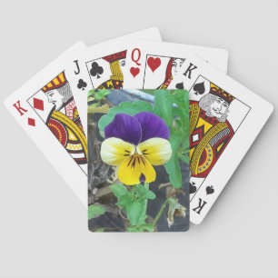 Purple & Yellow Pansy Poker Cards