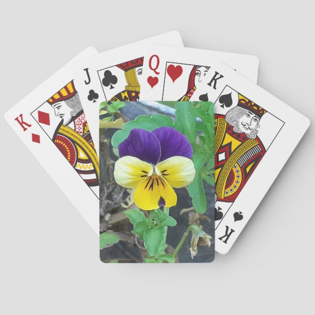 Purple & Yellow Pansy Poker Cards (Back)