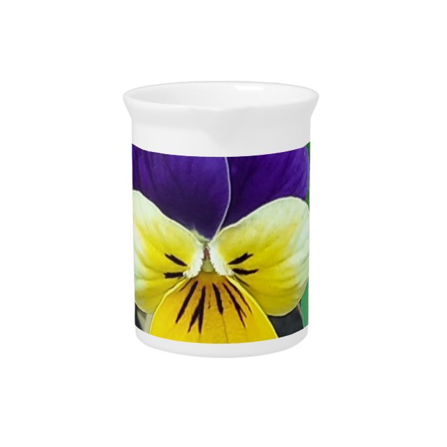 Purple & Yellow Pansy Porcelain Pitcher (Front)