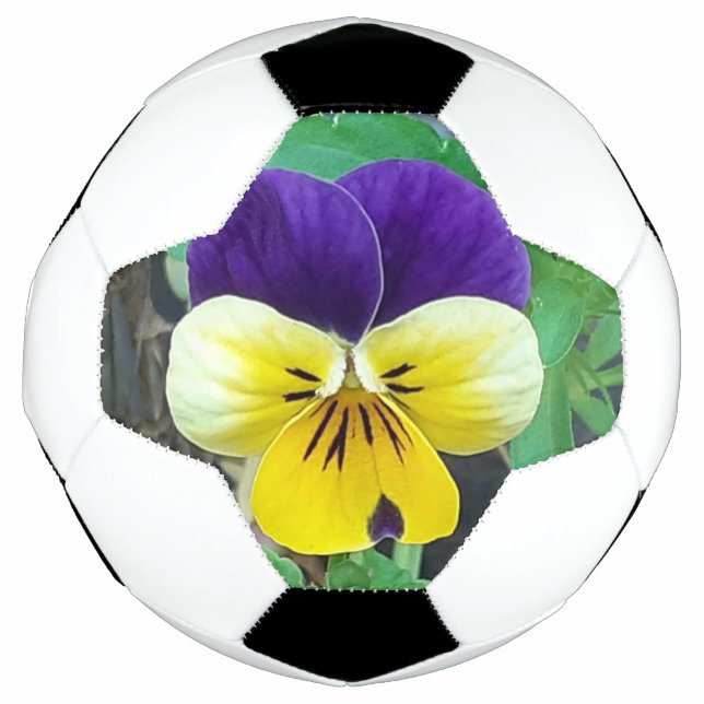 Purple & Yellow Pansy  Soccer Ball (Front)