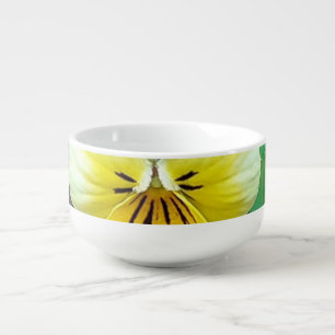 Purple & Yellow Pansy Soup Mug