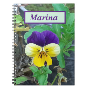 Purple & Yellow Pansy Spiral Notebook