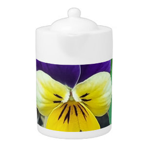 Purple & Yellow Pansy Tea Pot