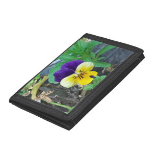 Purple & Yellow Pansy Tri-fold Wallet